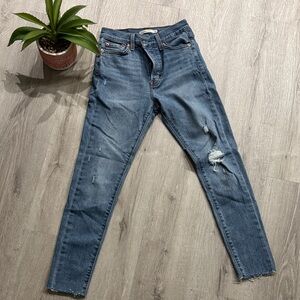 Levi's Blue Distressed Skinny Jeans